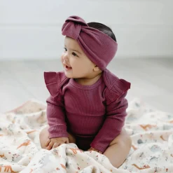 Waffle Ruffle Long Sleeve Bodysuit