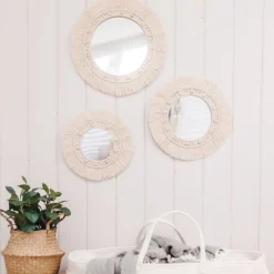 Willow 3 Mirror Macrame Wall Decor