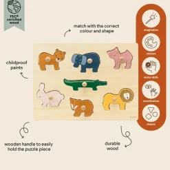 Wooden Animal Puzzle (7 Pieces)