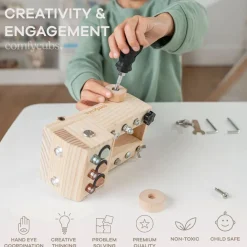 Wooden Truck Busy Board