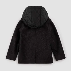 Wool Coat with Removable Hood