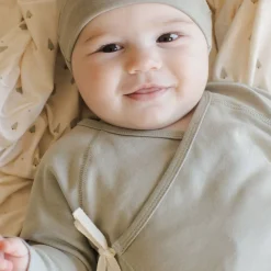 Wrap Top + Footed Pant Set